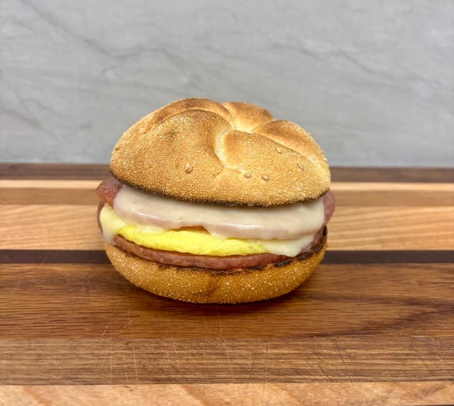 Pork Roll, Egg Patty & Cheese Sandwich.
