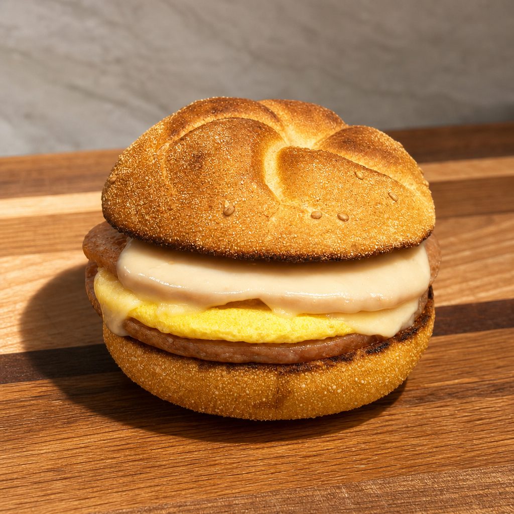 Pork Roll, Egg Patty & Cheese Sandwich.